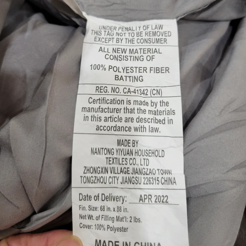 Bedsure Gray Pinch Pleat Pintuck Twin Comforter Embroidered 68x88